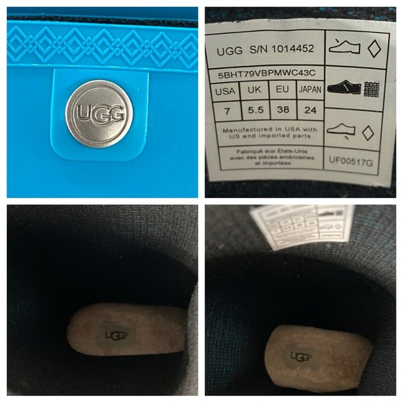 Enamel Blue Ugg Women’s Sienna Rain Boots Size 7 - Picture 16 of 16